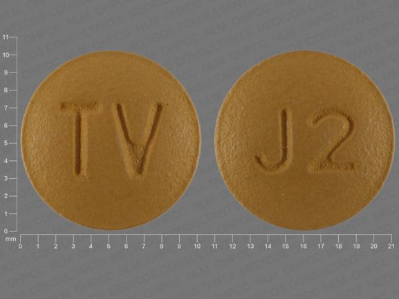 Pill TV J2 Yellow Round is Amlodipine Besylate and Valsartan
