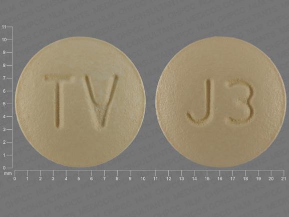 Pill TV J3 Yellow Round is Amlodipine Besylate and Valsartan