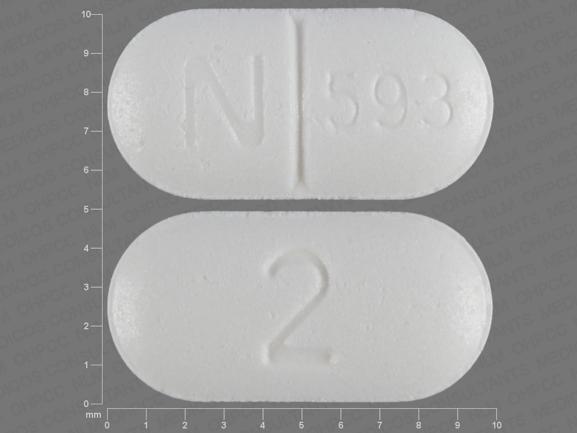 Pill N 593 2 White Elliptical/Oval is Doxazosin Mesylate