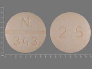 Pill N 343 2.5 Orange Round is Glyburide