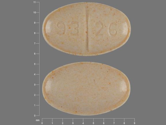 Pill 93 26 Yellow Elliptical/Oval is Enalapril Maleate