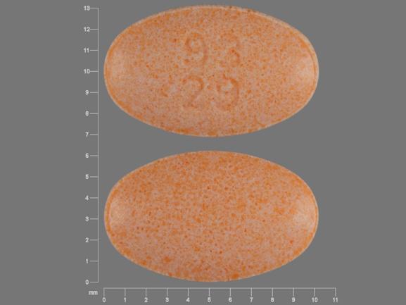 Pill 93 29 Orange Oval is Enalapril Maleate