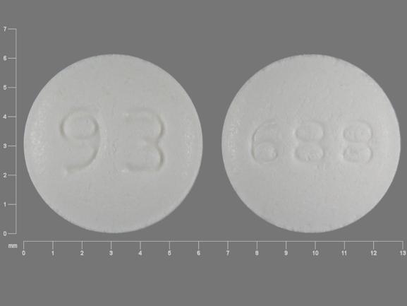 Pill 93 688 White Round is Lamotrigine (Chewable, Dispersible)