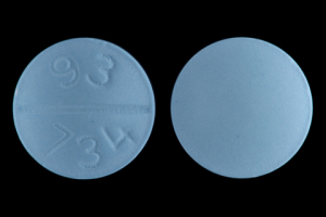 Pill 93 734 Blue Round is Metoprolol Tartrate