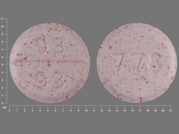 Pill 93 93 778 Pink Round is Carbamazepine (chewable)