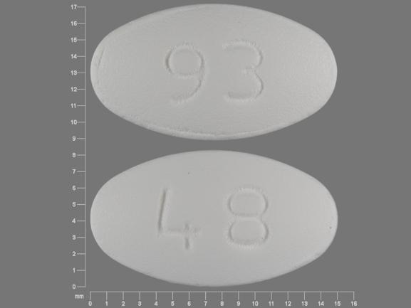 Pill 93 48 White Oval is Metformin Hydrochloride