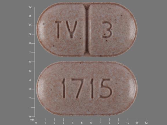 Pill TV 3 1715 Tan Capsule/Oblong is Warfarin Sodium