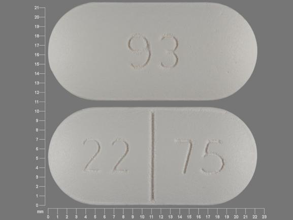 Amoxicillin and clavulanate potassium 875 mg / 125 mg 93 22 75