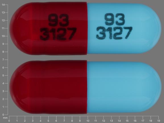 Pill 93 3127 93 3127 Red Capsule/Oblong is Disopyramide Phosphate