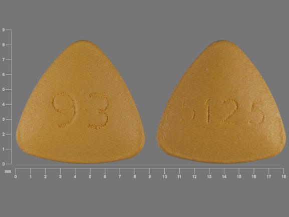 Pill 93 5125 Orange Three-sided is Benazepril Hydrochloride