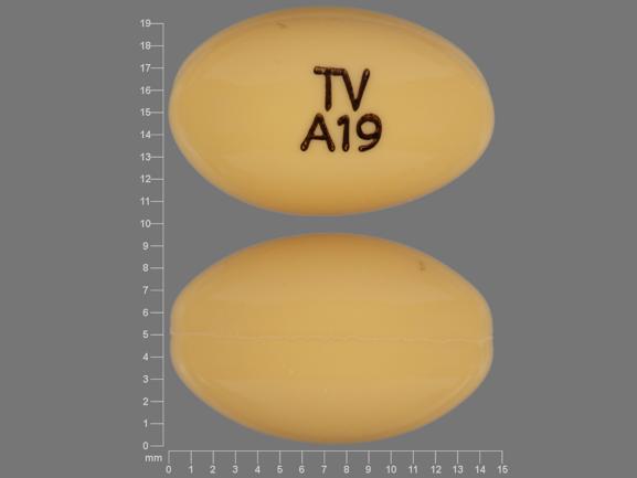 Pill TV A19 Yellow Elliptical/Oval is Progesterone