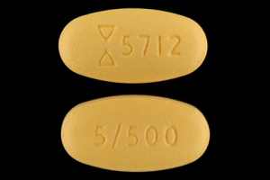 Glyburide and metformin hydrochloride 5 mg / 500 mg Logo 5712 5/500