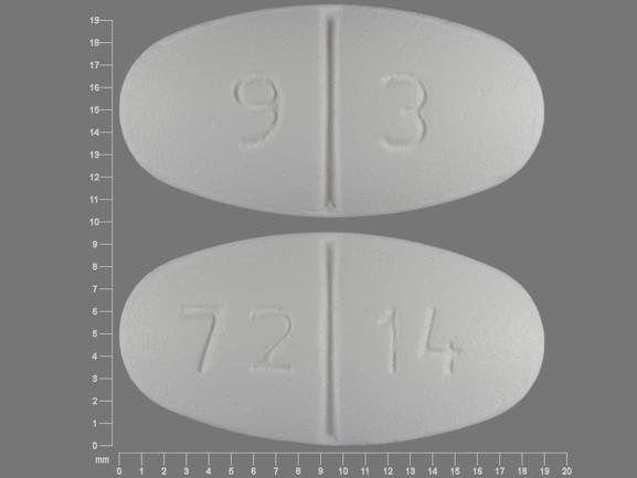 Metformin hydrochloride 1000 mg 93 72 14