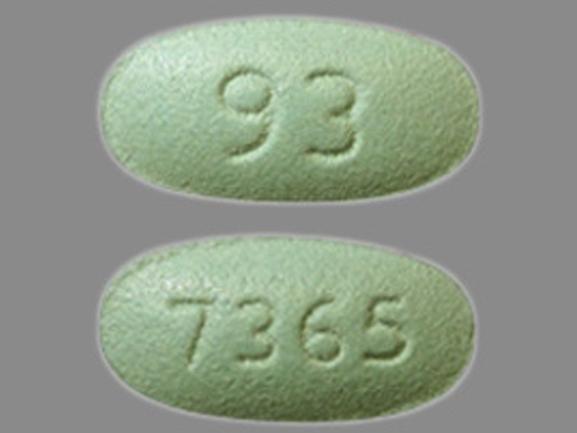 Pill 93 7365 Green Oval is Losartan Potassium