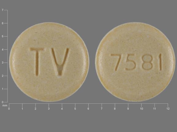 Pill TV 7581 Yellow Round is Aripiprazole