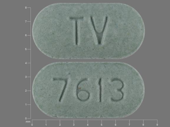 Pill TV 7613 Green Capsule/Oblong is Aripiprazole