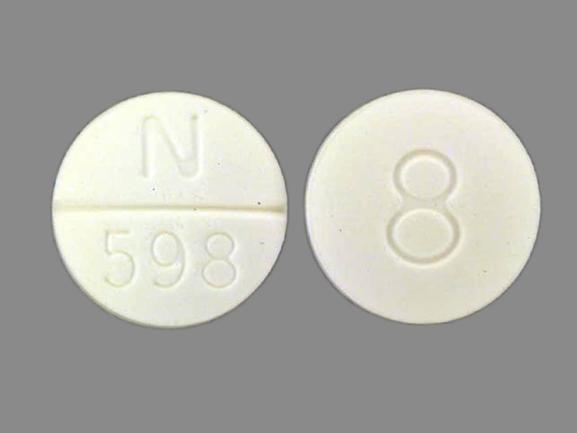Pill N 598 8 White Round is Doxazosin Mesylate