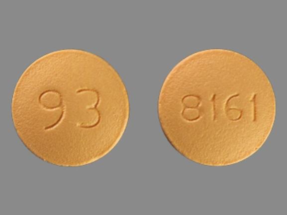 Pill 93 8161 Peach Round is Quetiapine Fumarate