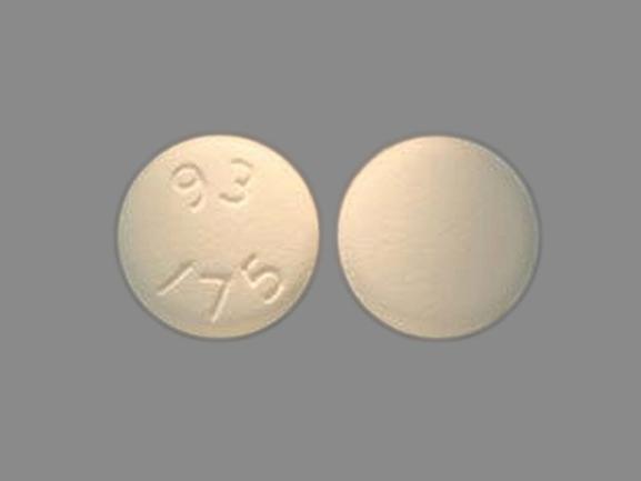 Pill 93 175 White Round is Quinidine Sulfate ER