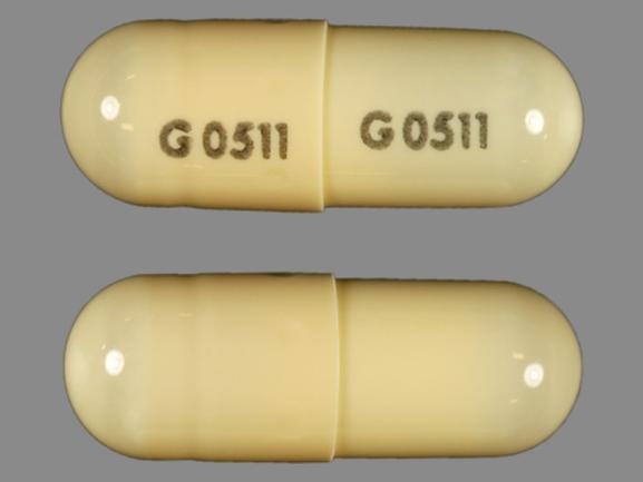 Pill G 0511 G 0511 Yellow Capsule/Oblong is Fenofibrate (Micronized)