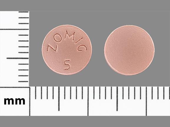 Pill ZOMIG 5 Pink Round is Zolmitriptan