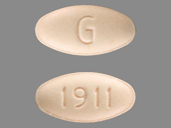 Pill G 1911 Orange Oval is Rimantadine Hydrochloride