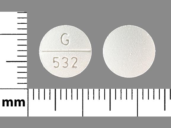 Bendroflumethiazide and nadolol 5 mg / 80 mg G 532