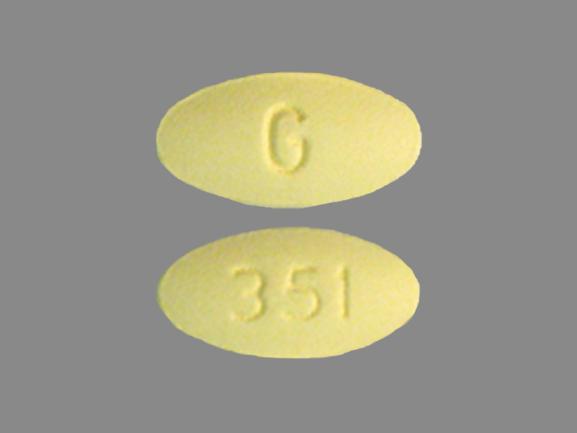 Pill G 351 Yellow Oval is Fenofibrate