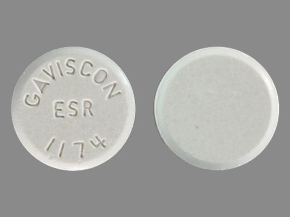 Pill GAVISCON ESR 1174 White Round is Gaviscon esrf