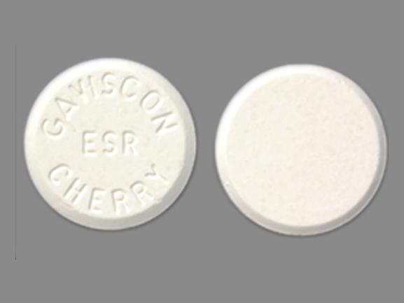 Pill GAVISCON ESR CHERRY White Round is Gaviscon Extra Strength