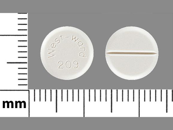 Chlorothiazide 250 mg West-ward 209
