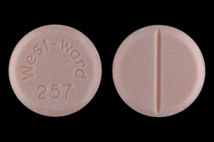 Pill West-ward 257 Peach Round is Hydrochlorothiazide