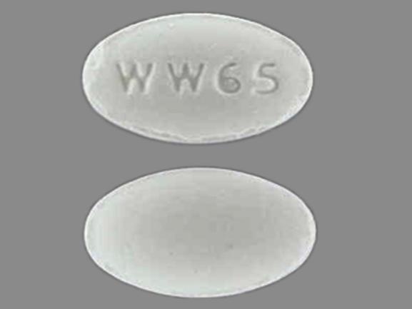 Pill WW 65 White Oval is Lisinopril