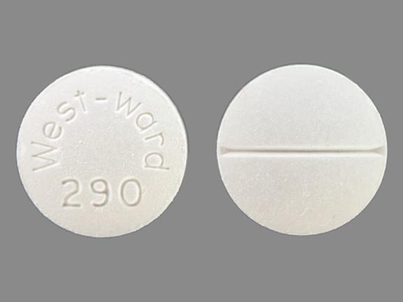 Pill West-Ward 290 White Round is Methocarbamol