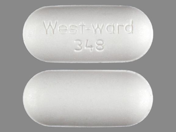 Pill West-ward 348 White Capsule/Oblong is Naproxen