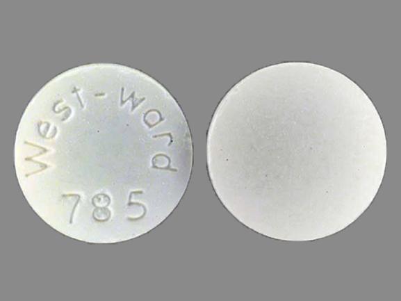 Pill West-ward 785 White Round is Aspirin, Butalbital and Caffeine