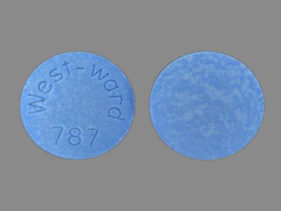 Acetaminophen, butalbital and caffeine 325 mg / 50 mg / 40 mg West-ward 787