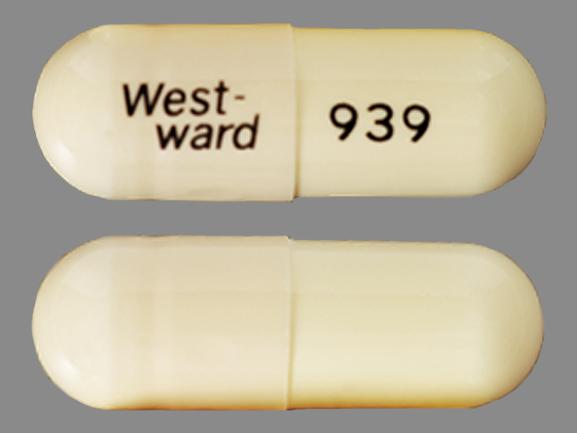 Pill West-ward 939 White Capsule/Oblong is Amoxicillin Trihydrate