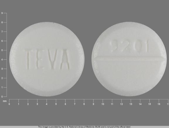 Pill TEVA 9201 White Round is Glipizide