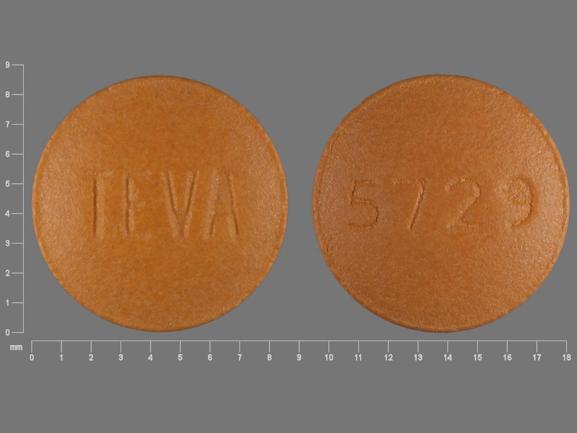 Pill TEVA 5729 Tan Round is Famotidine
