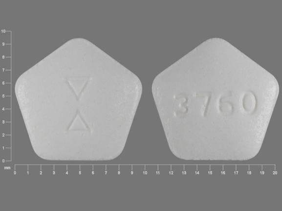 Pill 3760 Logo White Five-sided is Lisinopril