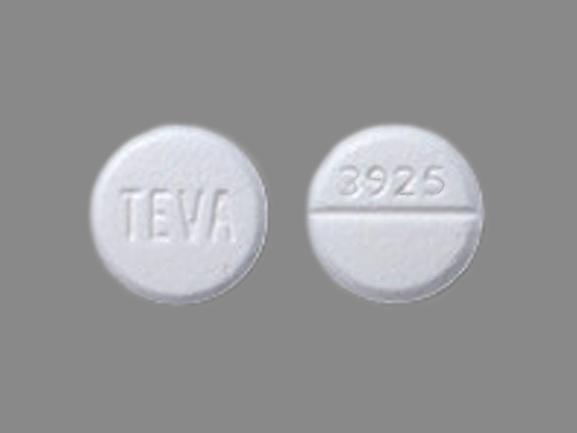 Pill TEVA 3925 White Round is Diazepam