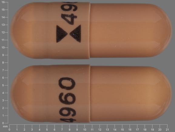 Pill Logo 4960 Beige Capsule/Oblong is Flutamide