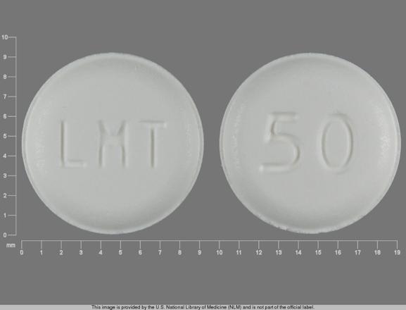 Pill LMT 50 White Round is Lamictal ODT