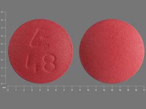 Pill E 48 Red Round is Benazepril Hydrochloride