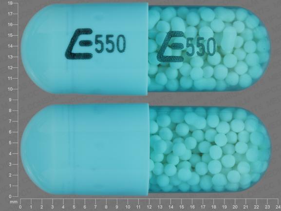 Pill E550 E550 Blue Capsule/Oblong is Itraconazole