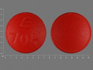 Pill E 704 Red Round is Bisoprolol Fumarate and Hydrochlorothiazide