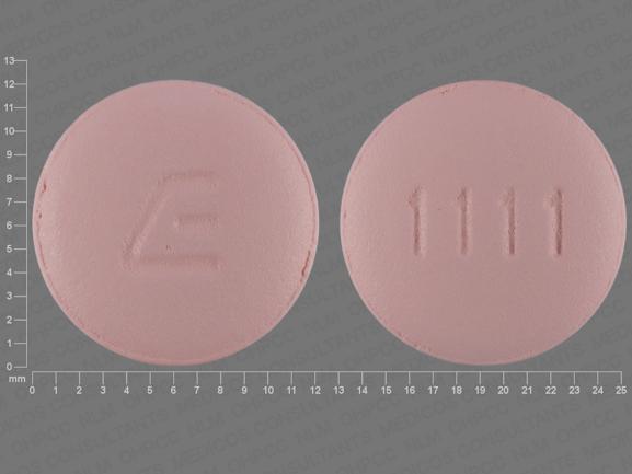Pill E 1111 Pink Round is Bupropion Hydrochloride Extended Release (SR)