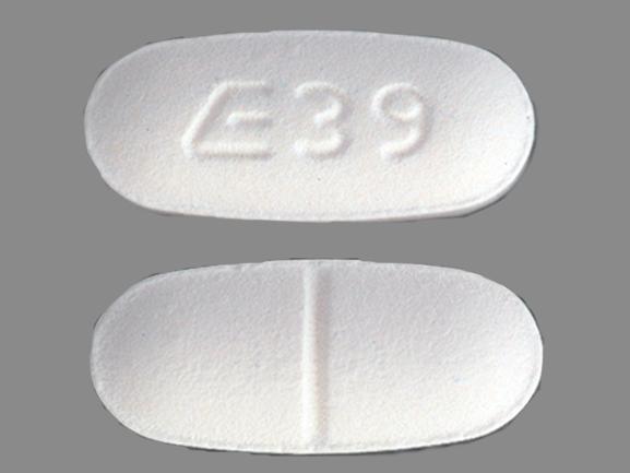 Pill E 39 White Elliptical/Oval is Naltrexone Hydrochloride