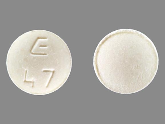 Pill E 47 White Round is Fosinopril Sodium